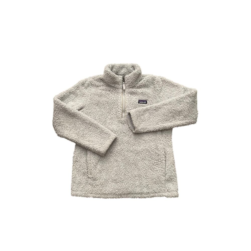 PATAGONIA Los Gatos Girls Size L-12  1/4 Zip Cream Pullover Fleece